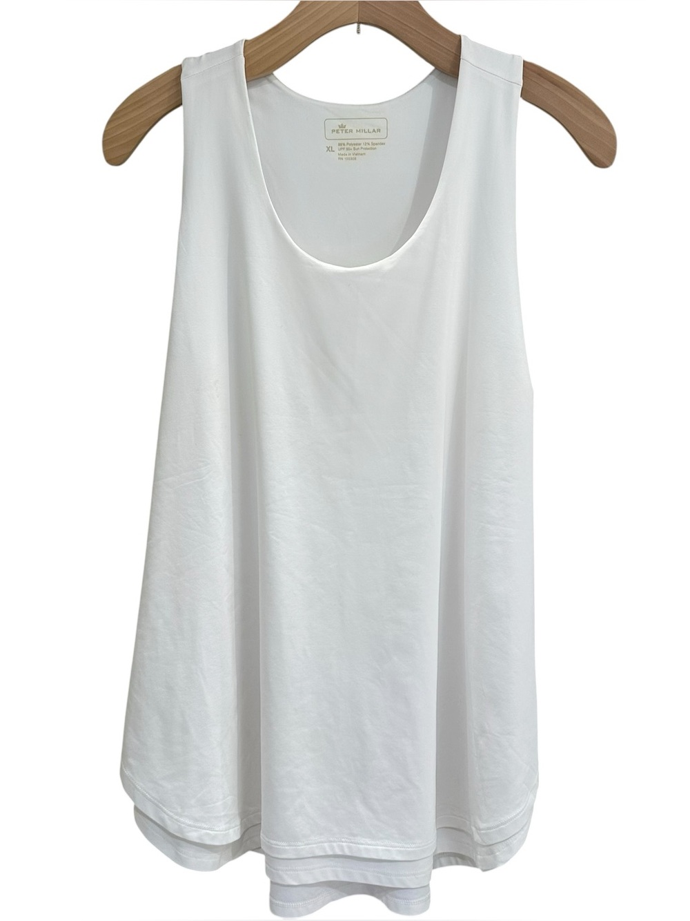 Peter Millar White Racerback Loose Fit Sleeveless Tank Top UPF 50 XL Summer
